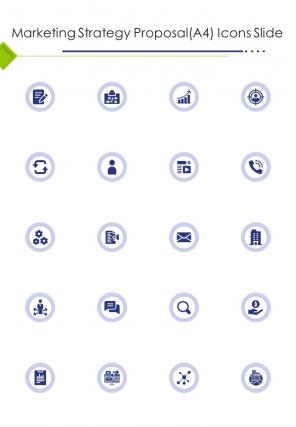 Marketing Strategy Proposal A4 Icons Slide One Pager Sample Example Document