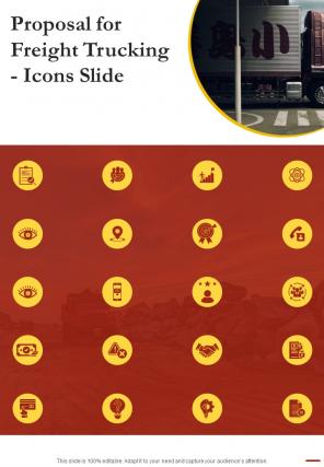 Proposal For Freight Trucking Icons Slide One Pager Sample Example Document
