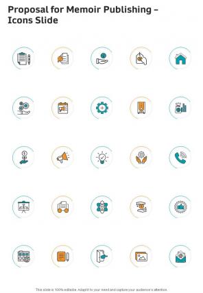Proposal For Memoir Publishing Icons Slide One Pager Sample Example Document