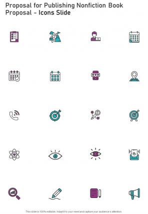 Proposal For Publishing Nonfiction Book Proposal Icons Slide One Pager Sample Example Document