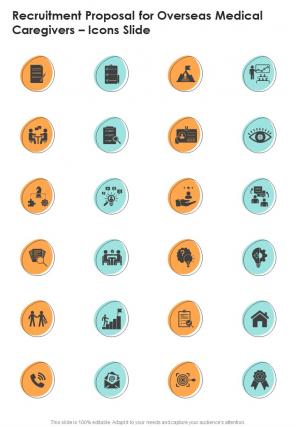 Recruitment Proposal For Overseas Medical Caregivers Icons Slide One Pager Sample Example Document