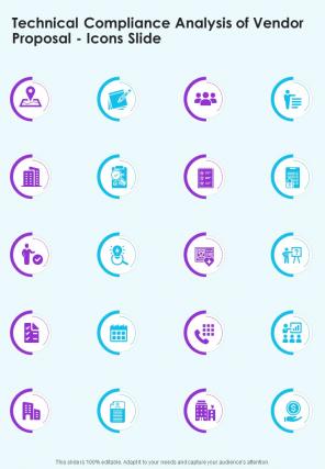 Technical Compliance Analysis Of Vendor Proposal Icons Slide One Pager Sample Example Document