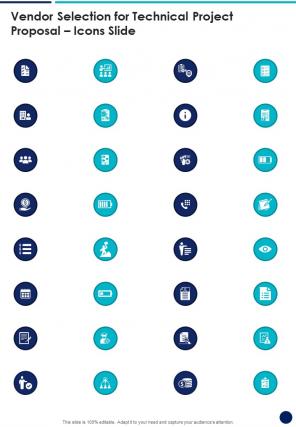 Vendor Selection For Technical Project Proposal Icons Slide One Pager Sample Example Document