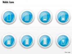 0115 mobile icons showing battery status charging ppt slide