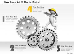 0115 silver gears and 3d men for control ppt graphics icons