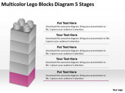 0620 technology strategy consulting multicolor lego blocks diagram 5 stages powerpoint slides