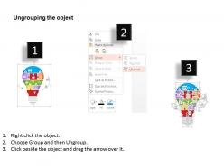 0814 business consulting light bulb puzzle design with icons powerpoint slide template