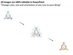 1014 business plan globe with outline and three icons powerpoint presentation template