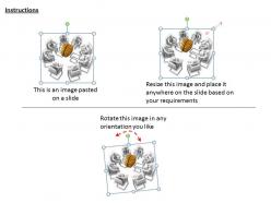 1113 3d illustration of team around brain ppt graphics icons powerpoint