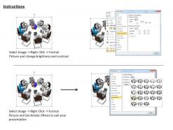 1113 3d leader taking meeting around globe ppt graphics icons powerpoint