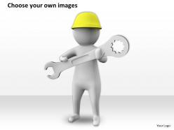 1113 3d man holding wrench ppt graphics icons powerpoint