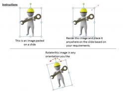 1113 3d man holding wrench ppt graphics icons powerpoint