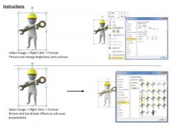 1113 3d man holding wrench ppt graphics icons powerpoint