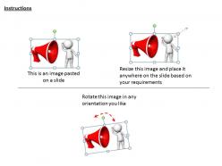 1113 3d man with megaphone ppt graphics icons powerpoint