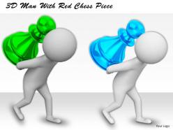 1113 3d man with red chess piece ppt graphics icons powerpoint