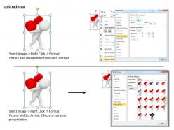 1113 3d man with red chess piece ppt graphics icons powerpoint