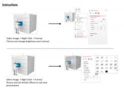 1114 3d man with blue cube and white cubes ppt graphics icons