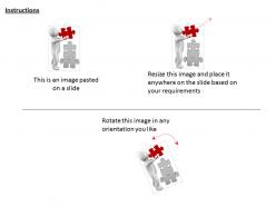 1114 3d man with red puzzle and white for solution ppt graphics icons