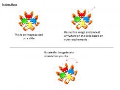 1114 3d peoples with colorful puzzles for teamwork and solution ppt graphics icons