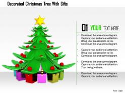 1114 decorated christmas tree with gifts image graphics for powerpoint