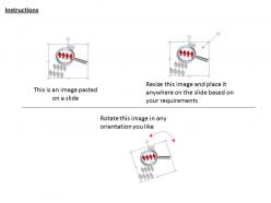 1114 red 3d men with white men and magnifying glass for right selection ppt graphics icons