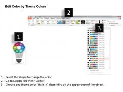 1214 bulb design with business concept and icons powerpoint template