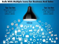 1214 bulb with multiple icons for business and sales powerpoint presentation