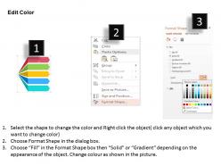 1214 five colored text boxes with computer icons powerpoint template