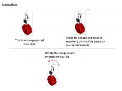 1813 3d business man on red gear ppt graphics icons powerpoint