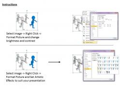 1813 3d team running behind leader ppt graphics icons powerpoint