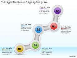 1814 business ppt diagram 5 staged business zigzag diagram powerpoint template