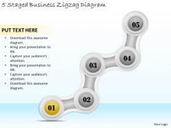 1814 business ppt diagram 5 staged business zigzag diagram powerpoint template