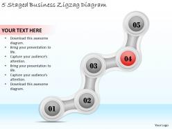 1814 business ppt diagram 5 staged business zigzag diagram powerpoint template