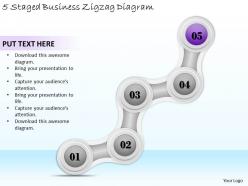 1814 business ppt diagram 5 staged business zigzag diagram powerpoint template
