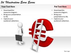 2513 3d illustration earn euros ppt graphics icons powerpoint