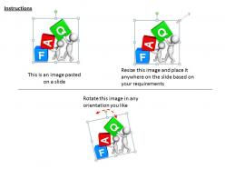 2513 3d people holding faq cubes ppt graphics icons powerpoint