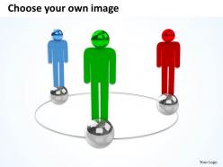 3d colorful men standing in a circle social networking ppt graphic icon