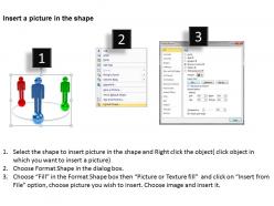 3d colorful men standing in a circle social networking ppt graphic icon
