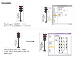3d confused man standing on traffic lights ppt graphics icons powerpoint