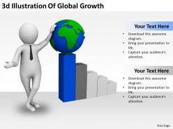 3d illustration of global growth ppt graphics icons powerpoint