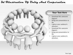 3d illustration of unity and cooperation ppt graphics icons powerpoint
