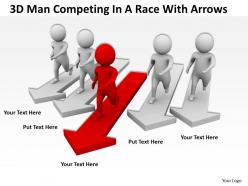 3d man competing in a race with arrows ppt graphics icons powerpoint