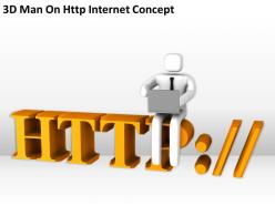 3d man on http internet concept ppt graphics icons powerpoint
