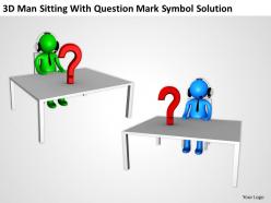 3d man sitting with question mark symbol solution ppt graphics icons