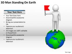 3d man standing on earth ppt graphics icons powerpoint
