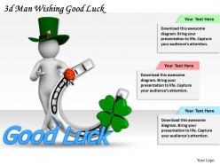 3d man wishing good luck ppt graphics icons powerpoint
