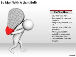3d man with a light bulb ppt graphics icons
