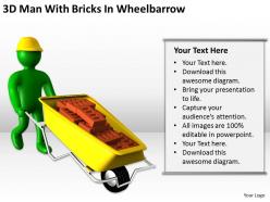 3d man with bricks in wheelbarrow ppt graphics icons powerpoint