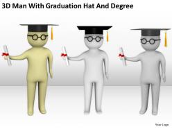 3d man with graduation hat and degree ppt graphics icons powerpoint