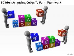 3d men arranging cubes to form teamwork ppt graphics icons powerpoint